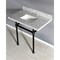 Kingston Brass 36X22 Carrara Marble Vanity Top W/Brass Feet Combo, Carrara Marble/Blk KVPB36MBSQ0 - alternate 2